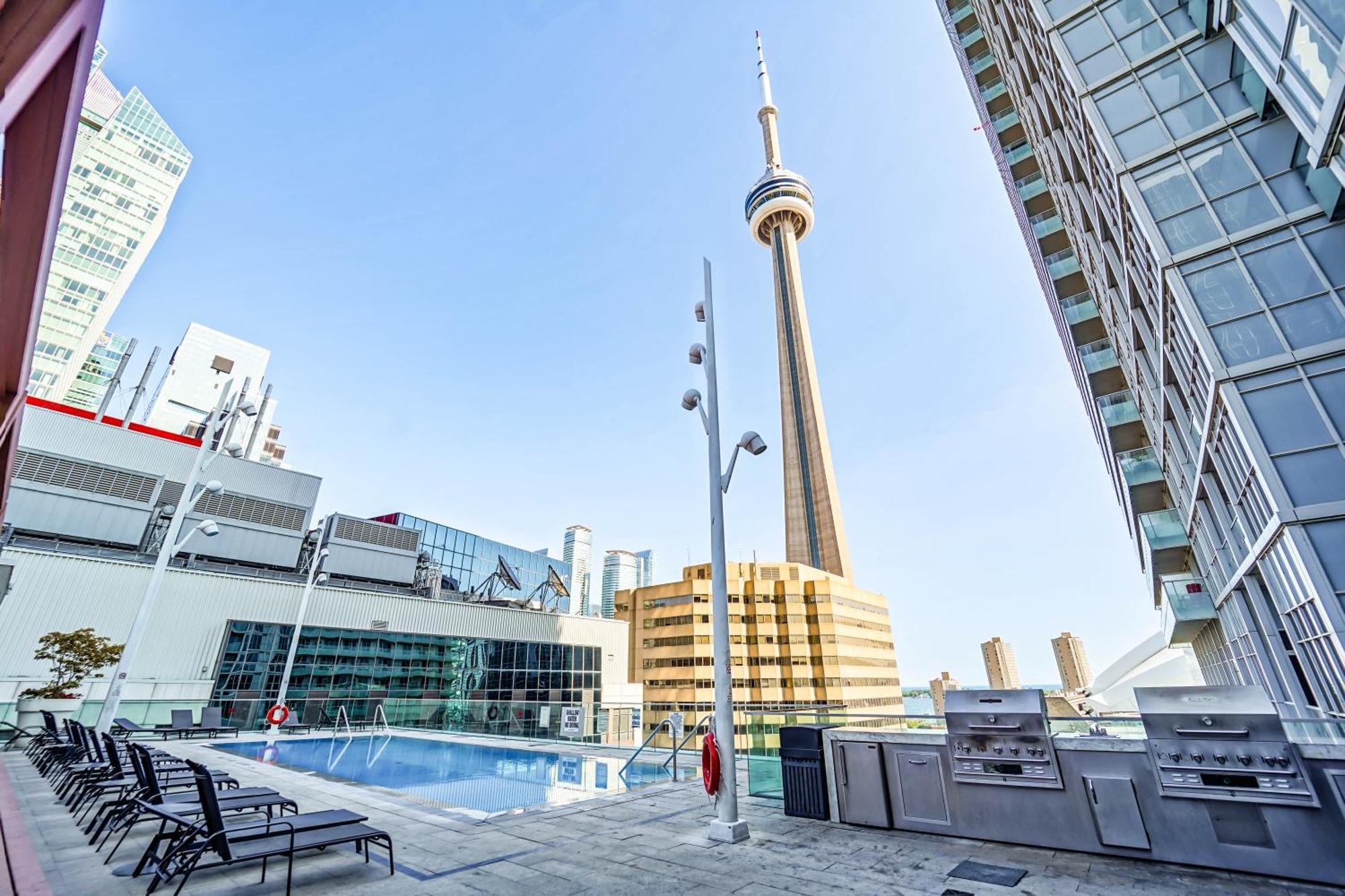 Chol Furnished Suites Heart Of Downtown Toronto, 2 Beds, Free Parking, Cn Tower View Exterior foto
